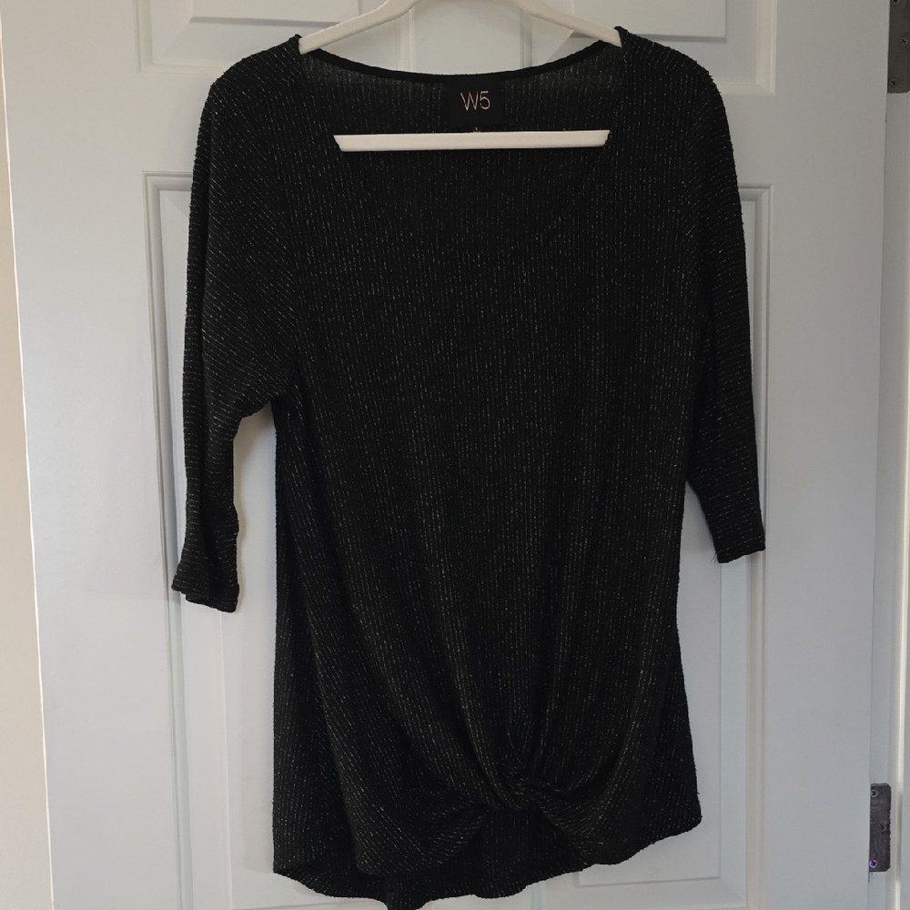 W5: Black Shimmer Women's Blouse